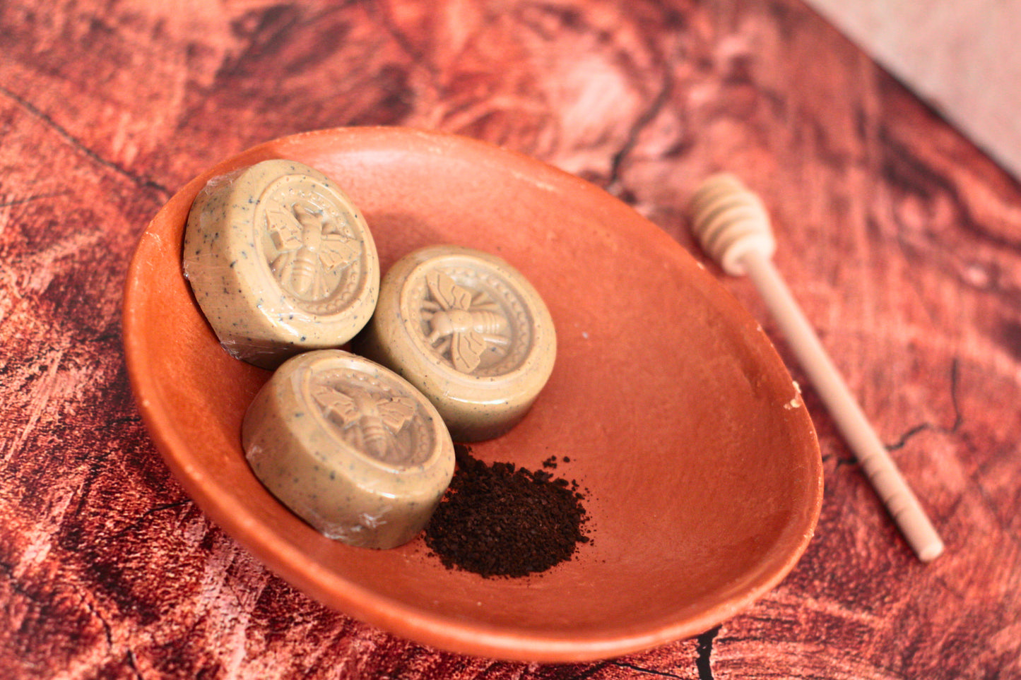 Jabón de miel y café.