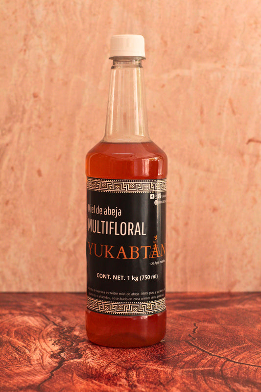 Miel de abeja, botella PET. Contenido 1kg.